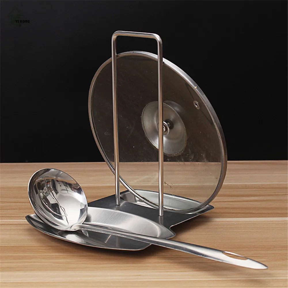 

YI HONG Stainless Steel Easily Placed Pot Lid Shelf Cooking Storage Kitchen Decor Tool Pan Cover Rack Stand Spoon Rest Holder cc