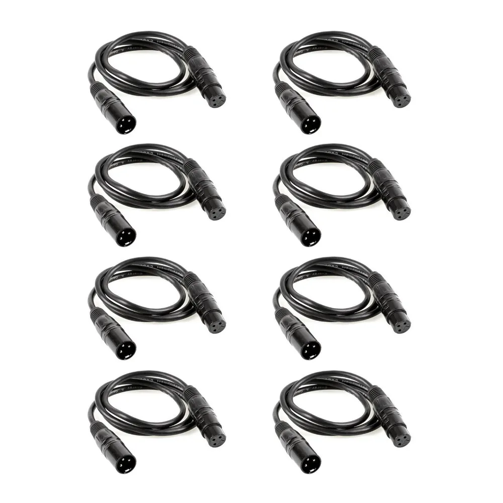 Tsss 8 Pack 3 Pin Signal XLR Connection DMX Stage Light Cable Wire 6