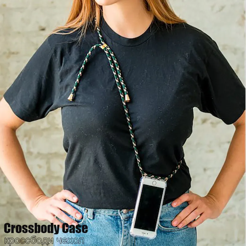 

For Samsung Galaxy S10 S9 S8 Plus S10 Lite S7 Edge Crossbody Strap Phone Case With Lanyard Necklace Shoulder Neck Strap Case