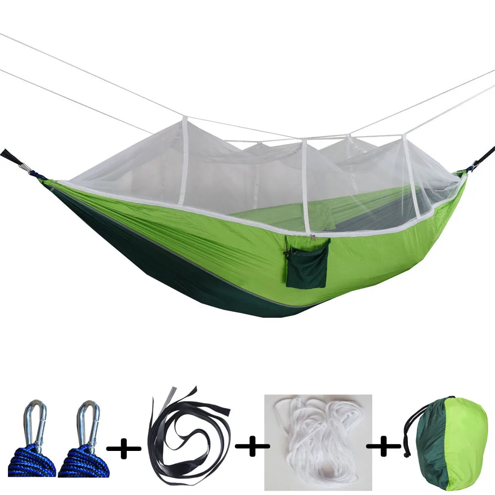 

Bick [Mosquito net hammock] outdoor parachute cloth widened hammock indoor dormitory double swing wrinkled nylon spinning