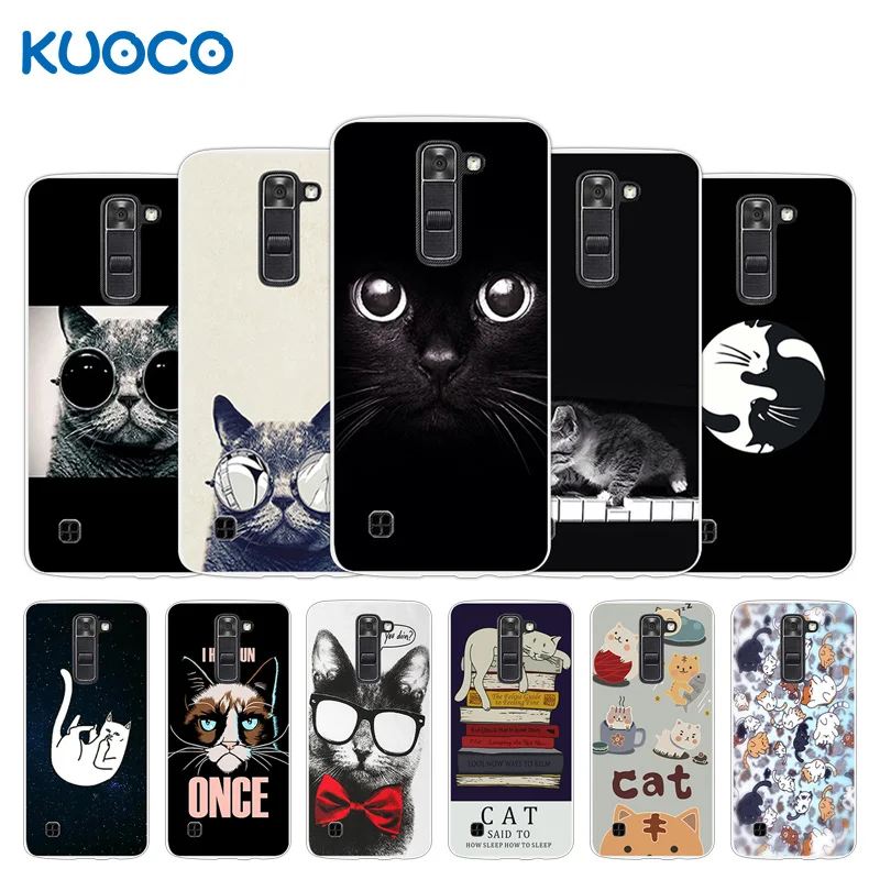 

New TPU Soft Silicon Phone Cases for LG K7/Tribute 5 LS675/X210 X210DS Shell Dif Cat Design 5.0 inch Back Cover Clear Fundas