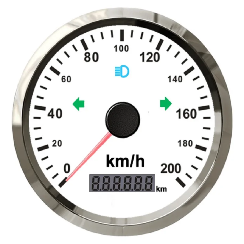 НОВЫЙ 200 км/ч GPS Спидометр 200KMH Регулируемый одометр с антенной 85 мм красной/Желтой