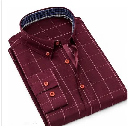 

Mr.nut Summer Men's Shirt Thin Men's Plaid Color Long Sleeve Shirt Men's Slim Loose Large Size Korean Shirt