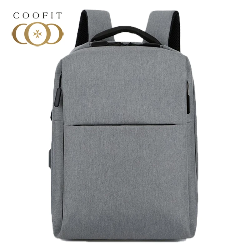 

Coofit Men's Backpack Fashion Casual Waterproof Nylon Business Backpack Travel Backpacks With USB Charging Port Grey Black Blue