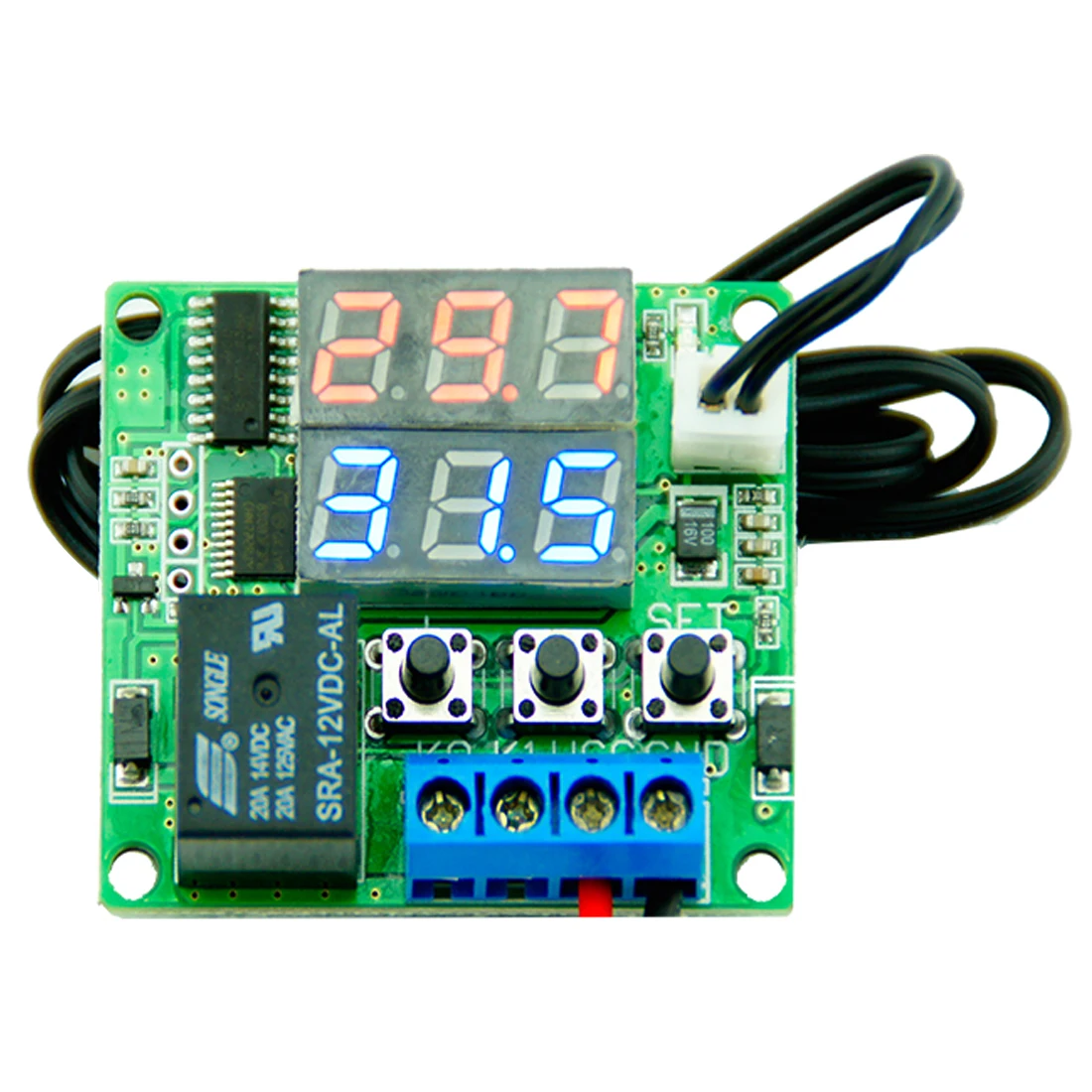 

Temperature Controller 1pc DC 12V Dual LED Digital Display Thermostat Regulator Switch Control Relay NTC Sensor Module