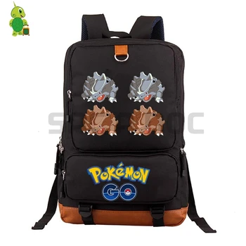 

Pokemon Go Rhyhorns School Bag Women Men Laptop Backpack for Teenage Boys Girls Daily Backpack Large Capacity Travel Bags