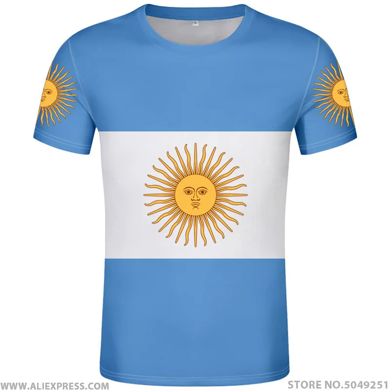 

ARGENTINA t shirt free custom name number ARG country gyms t-shirt ar flag spanish argentine nation print text diy photo clothes