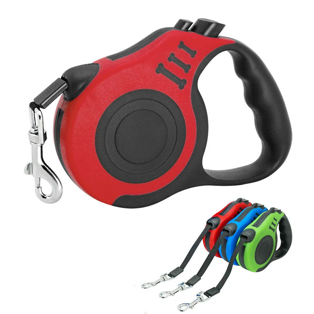

Retractable Dog Leash Nylon Flat Rope Double Switch Lead Extending Puppy Walking Running Leads For Small Medium Pet Supplies