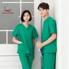 Мягкий полиэстер-хлопок ручная стирка костюм для мужчин и женщин с коротким рукавом раздельный костюм изоляционная Одежда щетка ручная одежда