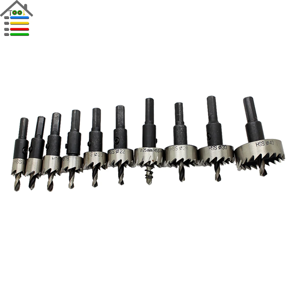 

New 10PC Hole Saw Tooth Kit HSS Steel holesaw Drill Bit Set Cutter Tool For Wood Metal Wood Alloy 12-40mm