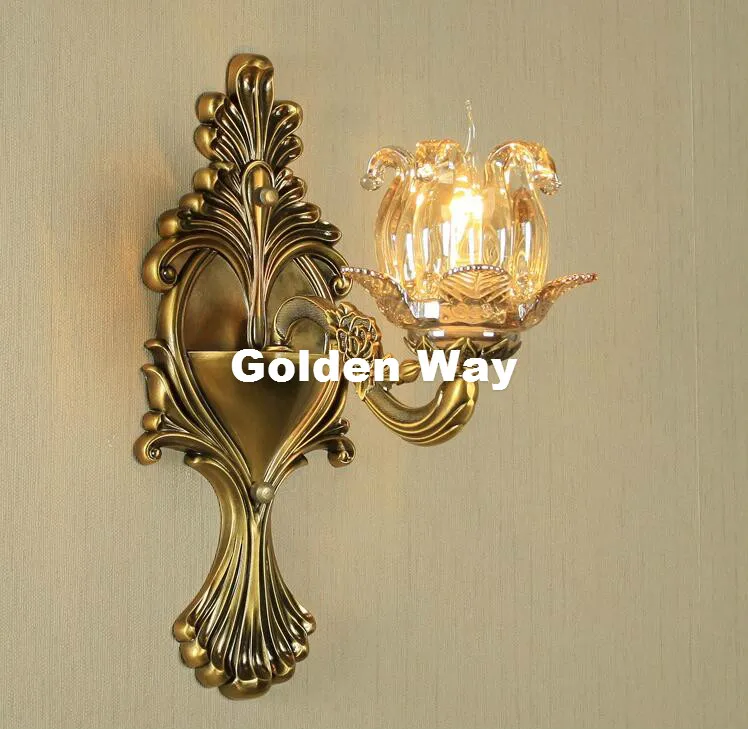 Luxury Crystal Wall Light Bronze Color Wall Sconces Lamp Crystals Wall