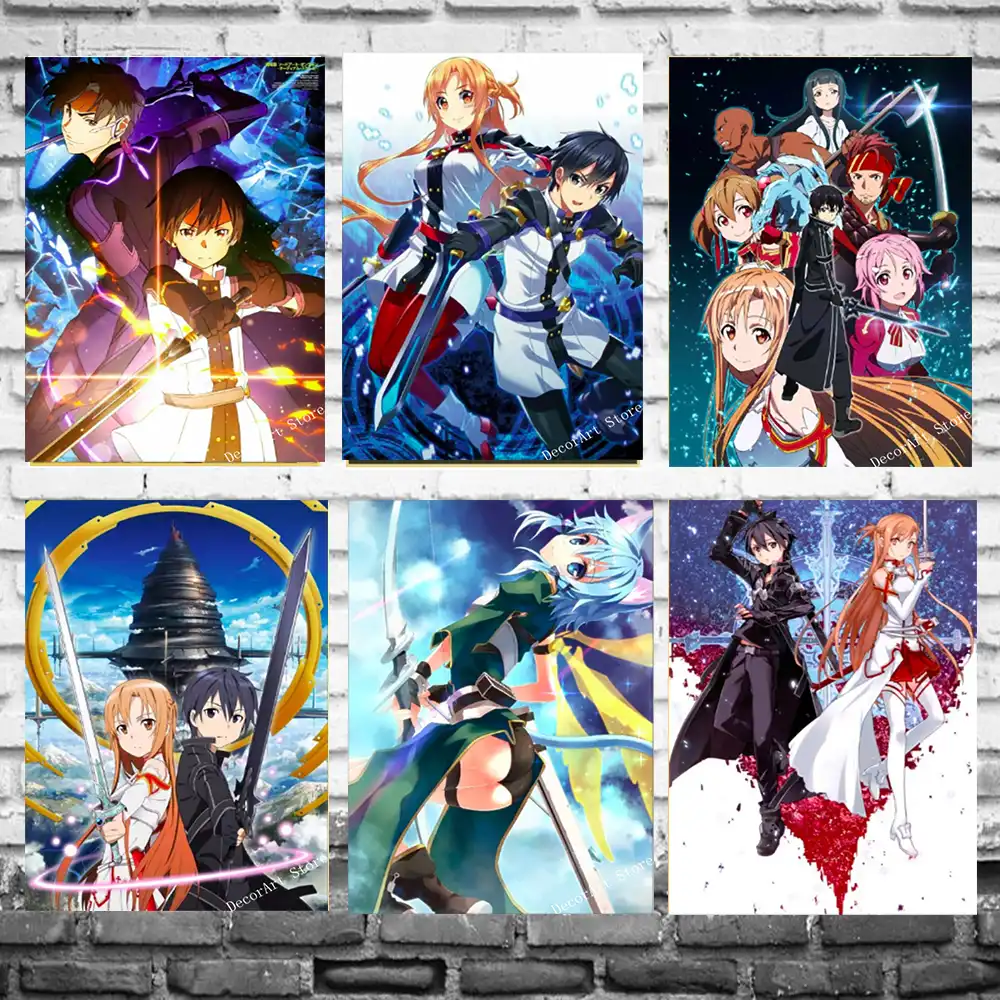 Mxdfafa Japanese Anime Sword Art Online Sao Wall Scroll Poster