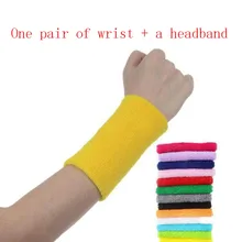 1 пара запястья и 1 шт. повязка на голову махровые напульсники спортивный напульсник повязка на руку для тренажерного зала волейбол теннис пот поддержка запястья