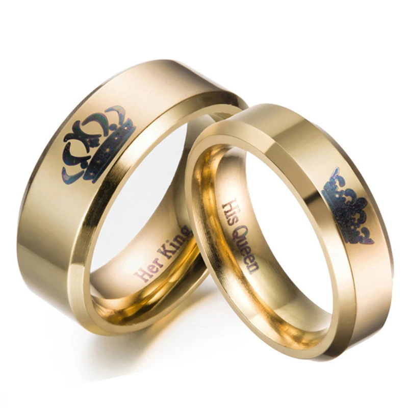 Anillos de acero inoxidable de dorado para parejas, anillos de oro para parejas, amantes, anillos de amor para hombres y mujeres|gold ring|couple ringsring for - AliExpress