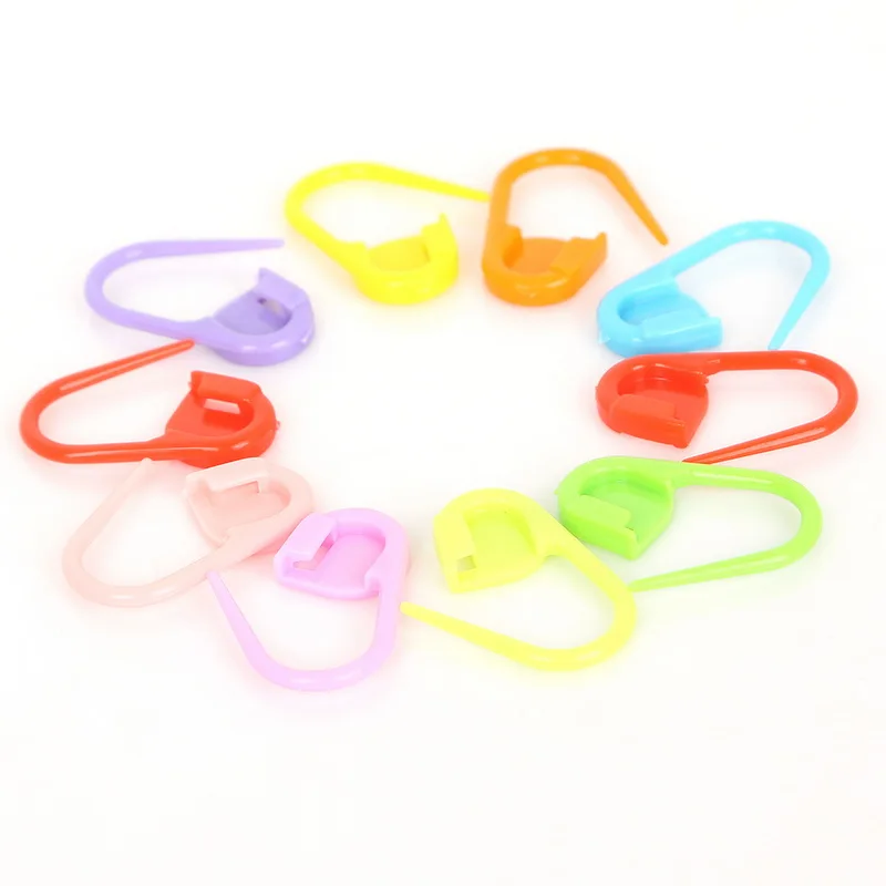 30pcs 22mm Mix Colors Locking Stitch Marker Lock Pins Plastic Ring Markers for Knitting Crochet