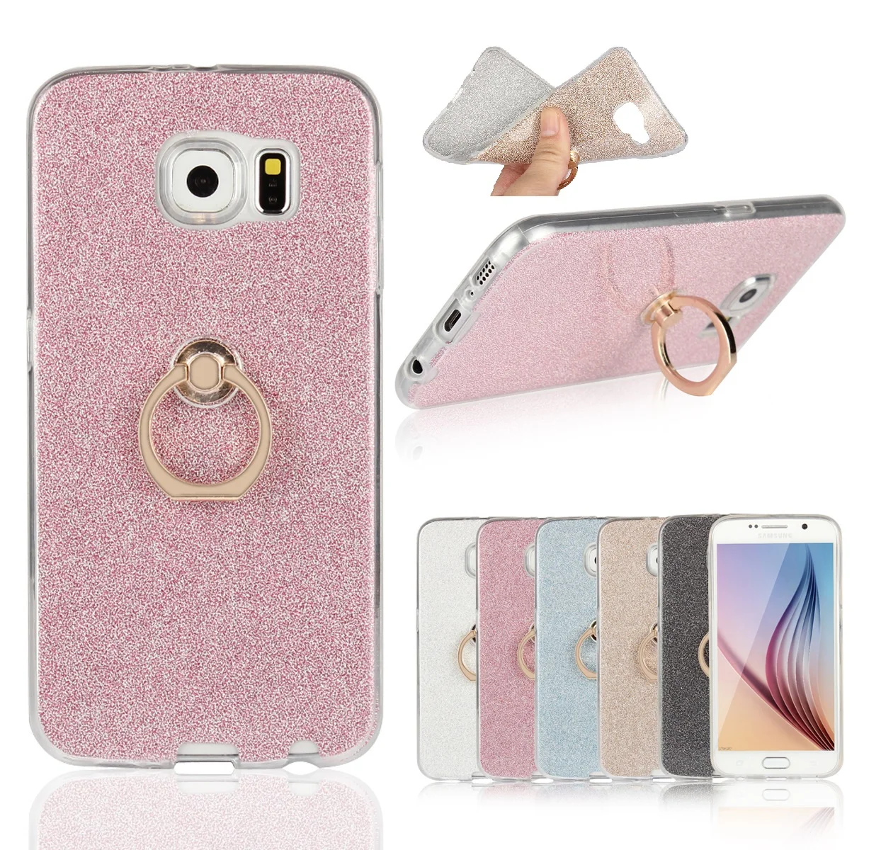 Soft Ring Phone Case for Samsung Galaxy S8 S9 Plus S6 S7 Edge A3 A5 A7 Note 8 Stand Finger
