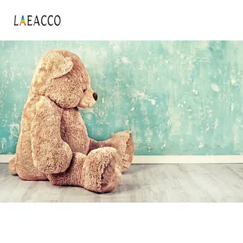 

Laeacco Photo Backdrops Teddy Bear Gradient Solid Wall Baby Newborn Portrait Photography Backgrounds Photocall Photo Studio
