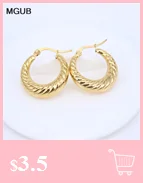 MGUB New design Lightweight stainless steel jewelry gold colors oval Hoop earrings for women LH664