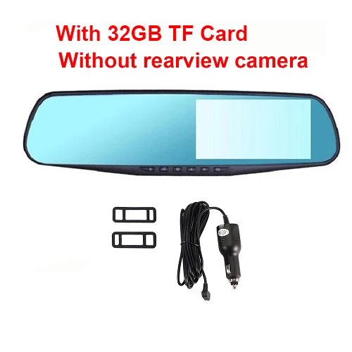 4,3 дюймов автомобильное зеркало видео видеорегистратор зеркало FHD 1080P двойной объектив с камерой заднего вида авто видеорегистратор Registratory - Название цвета: With 32G TF Card