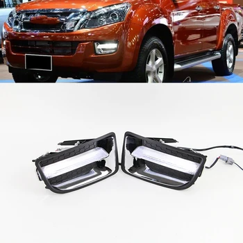 

CSCSNL 1 set LED DRL Daytime Running Lights 12V ABS Fog Lamp Cover Headlight Car- styling For ISUZU D-MAX DMAX 2014 2015