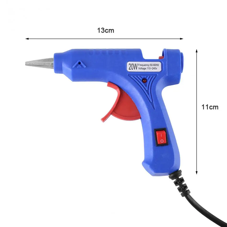 100-240 В термоплавкий клеевой пистолет 20 Вт Электрический нагревательный клеевой пистолет с европейской вилкой с 10 шт./лот 7x100 мм термоплавкие клеевые палочки ремонтные Инструменты Горячая Распродажа