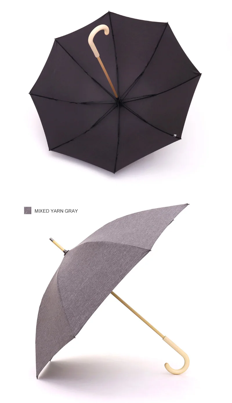 Зонт из дерева, с длинной ручкой, для дождя, для женщин и мужчин, в японском стиле, для гольфа, большой зонт, ветрозащитный солнцезащитный зонтик, 8 ребер, зонты