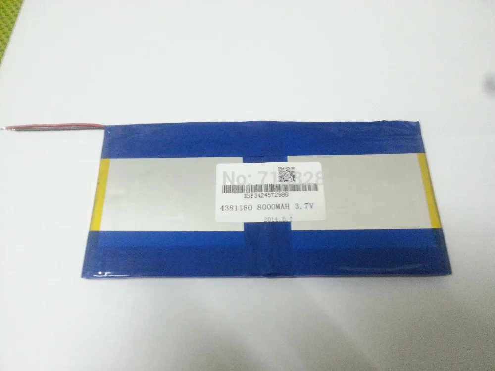 

3.7V,8000mAH,[4381180] PLIB (polymer lithium ion battery) Li-ion battery for tablet pc M9 pro 3g / max M9 quad core