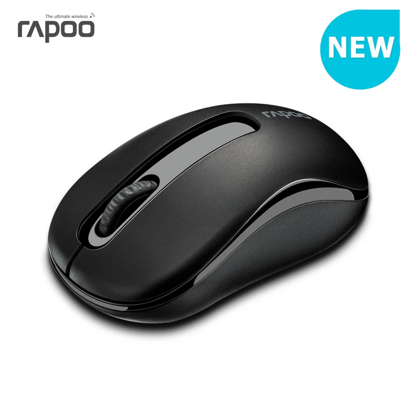 Оригинальная Беспроводная оптическая мини-мышь Rapoo 2,4G, надежная мышь 1000 dpi с Nano USB Приемником Для компьютера, ноутбука, рабочего стола, офиса - Цвет: Черный