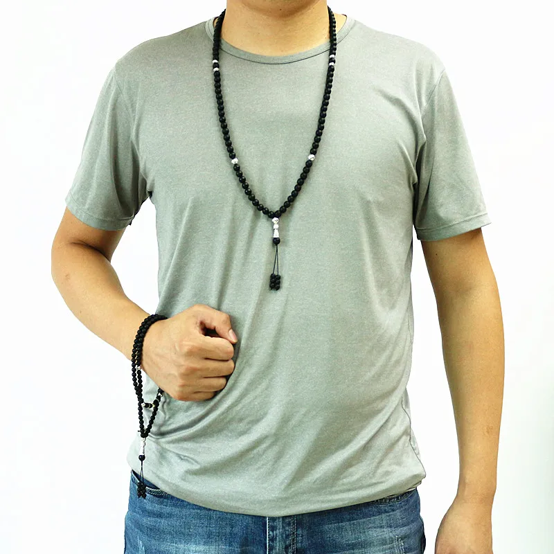 8mm and 6mm black beads with Alloy charm Shape 99 Prayer Beads Islamic Muslim Tasbih - Image 5