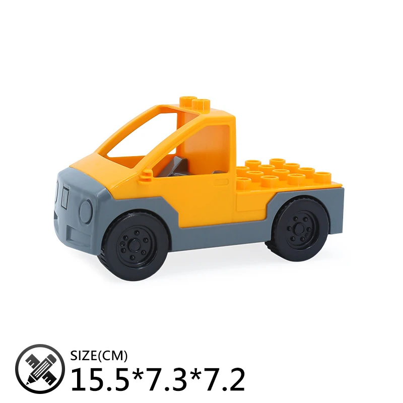 Модель машины для дорожного движения, большие строительные блоки, самолет, инженерный грузовик, совместимы с Duplos, аксессуары, кирпичные игрушки, детский подарок - Цвет: Pickup trucks