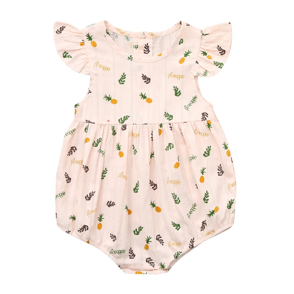 

New Fashion Summer Baby Boys Girls Pineapple Print Romper Cute Daily Jumpsuit Clothes Wholesale Free Ship Z5