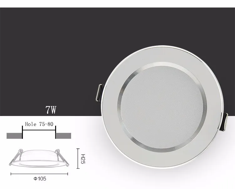 5 шт./лот 7 Вт/9 Вт/12 Вт/15 Вт/18 Вт/24 Вт Водонепроницаемый Встраиваемый светодиодный панельный светильник с регулируемой яркостью AC 220-265 в светодиодный потолочный светильник Холодный/теплый белый