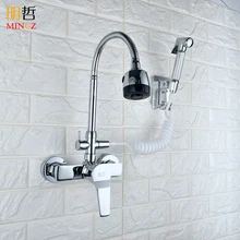 Настенный кухонный раковина горячей и холодной водой медь бытовой раковина балкон Прачечная бассейн шваброй бассейн кран