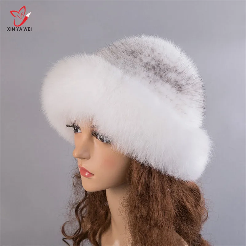Лидер продаж 2019 корейский сплошной реального норки Лисий Мех Hat вязанные шапка