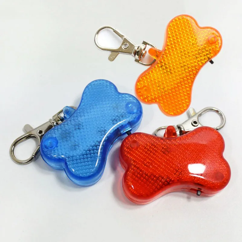 

Pet Dog LED ID Tags Lights Pendants Flash Bone Safety Pendant Collar LED Tag for Small Dog Cat Collar Peach Heart orBone Head