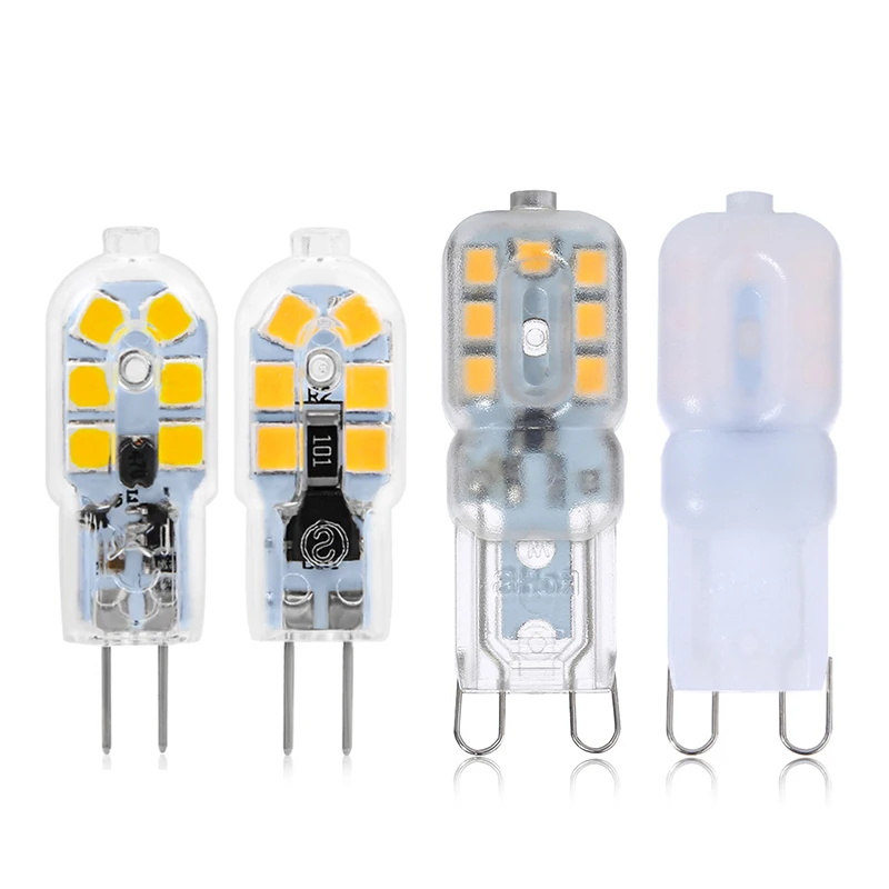 

LED lamp G4 G9 LED Light 3W 5W AC 220V DC 12V Mini LED Bulb SMD2835 Milky Transparent Cover Light For Chandelier Home Decoration