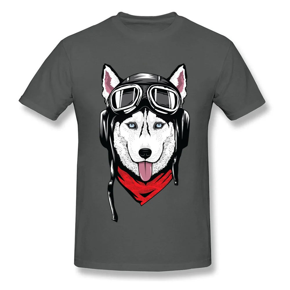 Husky with Helmet T Shirt Normal Short Sleeve New Coming Round Neck Pure Cotton Tops Tees Sweatshirts for Male VALENTINE DAY Husky with Helmet carbon