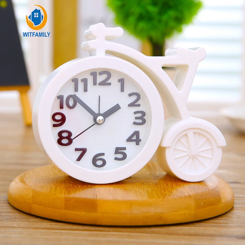 2017 Digital Alarm Clocks Candy colors Creat Portable Mute clock Bicycle Moon style Desktop Table Bed watch gifts favor for kids