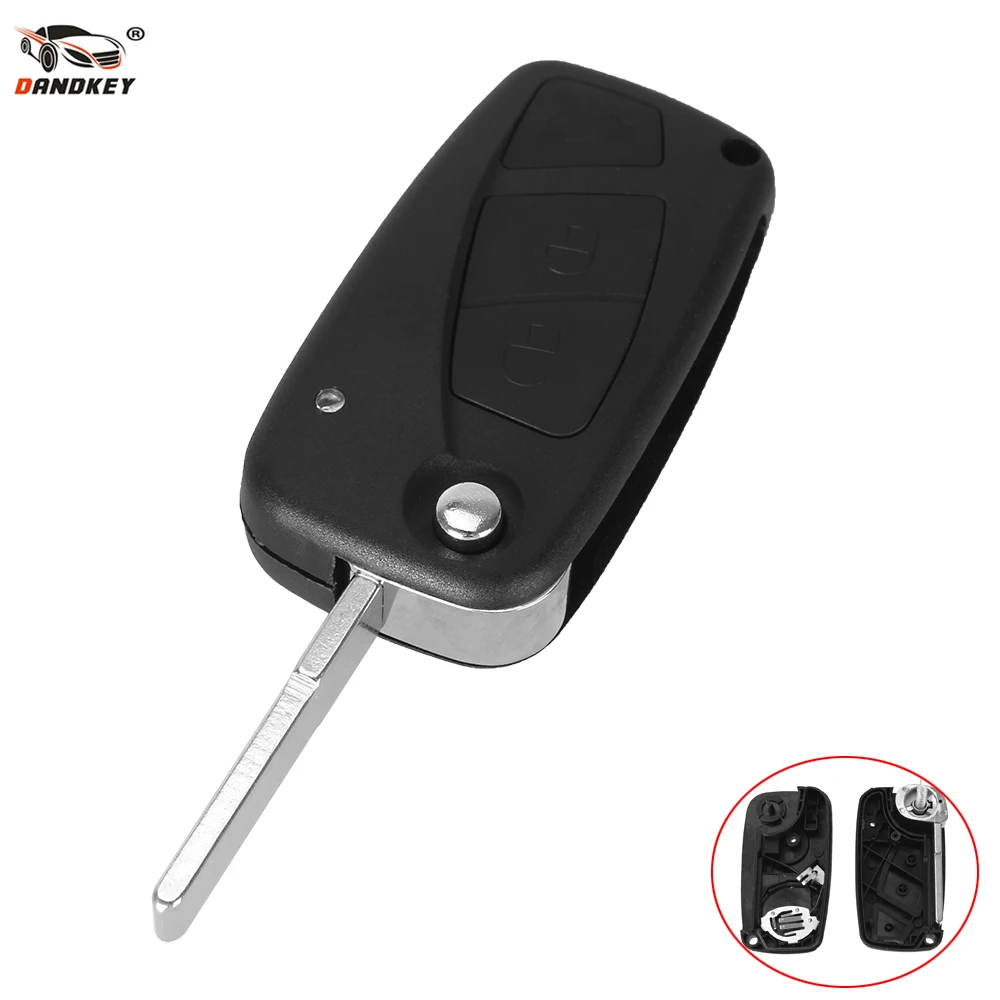 

DANDKEY Replacement Flip Folding Remote Key Shell Case For FIAT Ducato Motorhome 3 Buttons free shipping Black