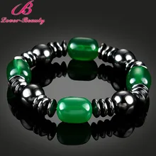 Lover Beauty Green Beads Brazil black Magnet stone magnetic therapy bracelet Unisex Weight Loss Health care
