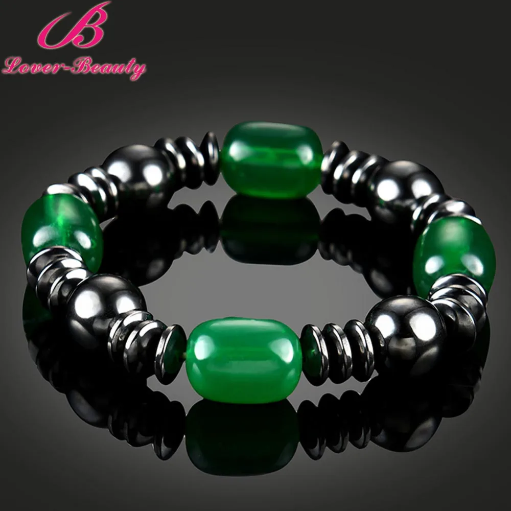 Lover font b Beauty b font Green Beads Brazil black Magnet stone magnetic therapy bracelet Unisex