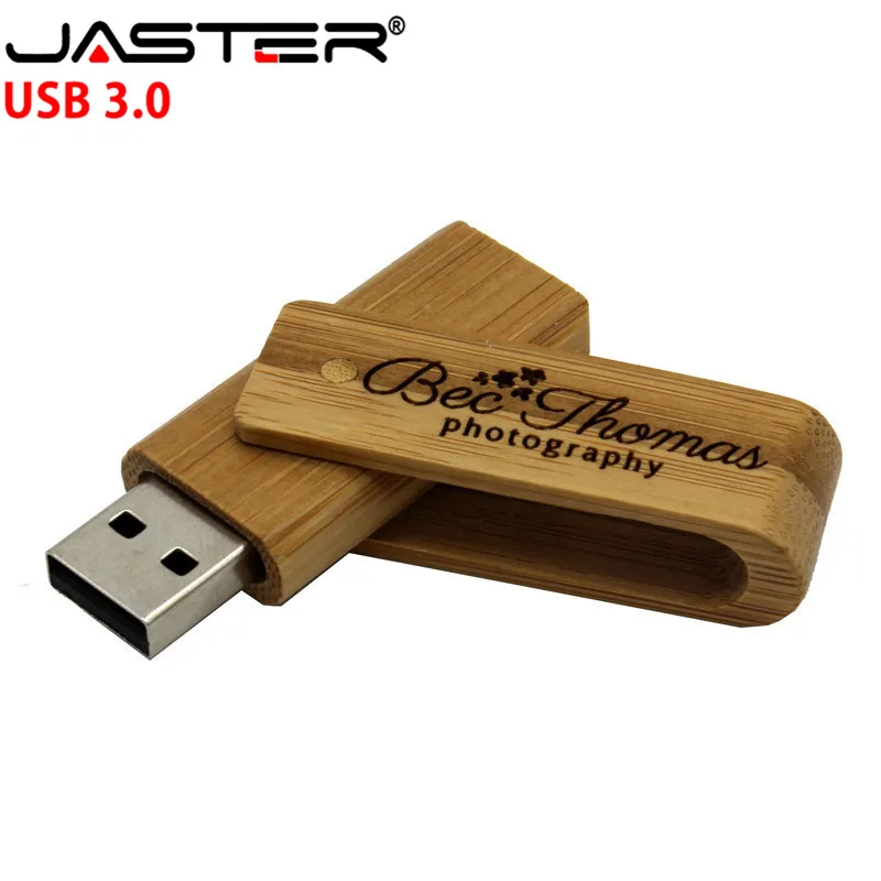 JASTER USB 3,0 деревянный вращающийся USB флеш-накопитель 4G 8GB 16GB 32GB флеш-накопитель персональный логотип индивидуальная карта памяти