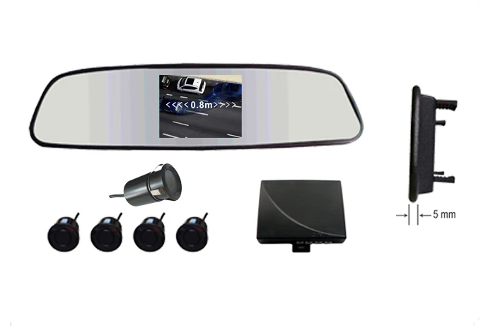 

2 pcs/lot Car Reversing Kit / 3.5"rearview mirror monitor 2CH video input+ Rearview Camera (IR+waterproof)+ Parking Sensor/