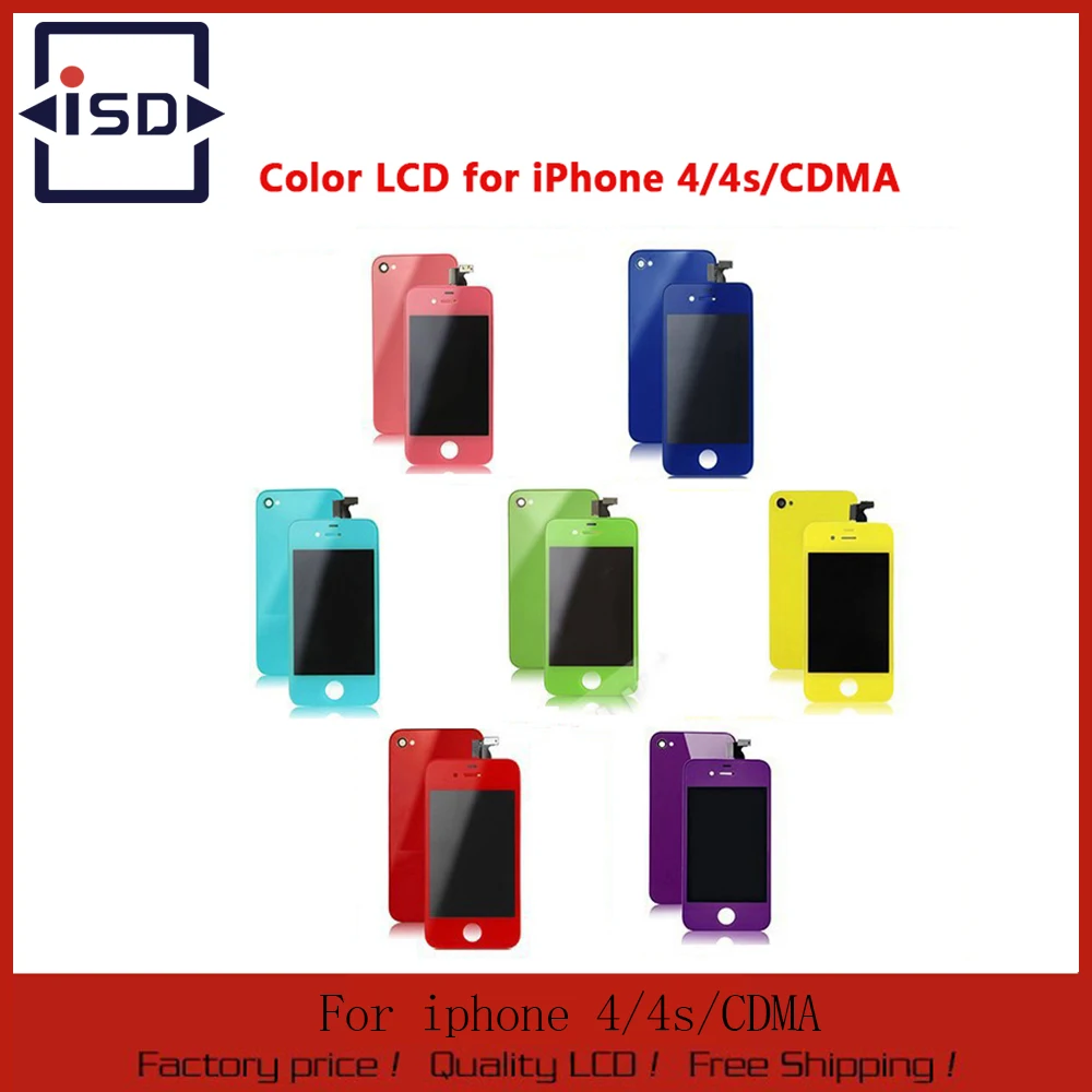 Replacement Colorful LCD Display with Touch Screen Digitizer For iPhone 4 4G 4S home button Back