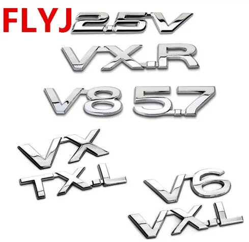 

2.5V V6 V8 VX VXR TXL VXL Emblem for Toyota Reiz Land Cruiser Prado Rav4 Tundra Trunk Lid Sticker Displacement Auto Accessories