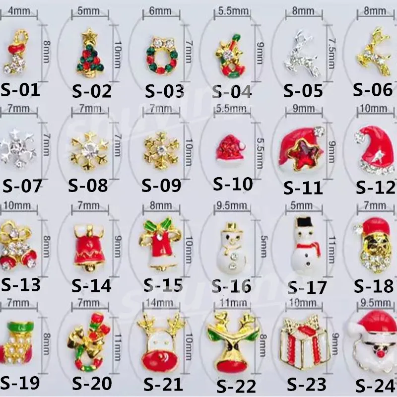 

100pcs/bag 2015 New 3D Nail Art Deco Metal DIY Kawaii Style with Bling Rhinestone Charm Jewelry Nail Accessories For Christmas