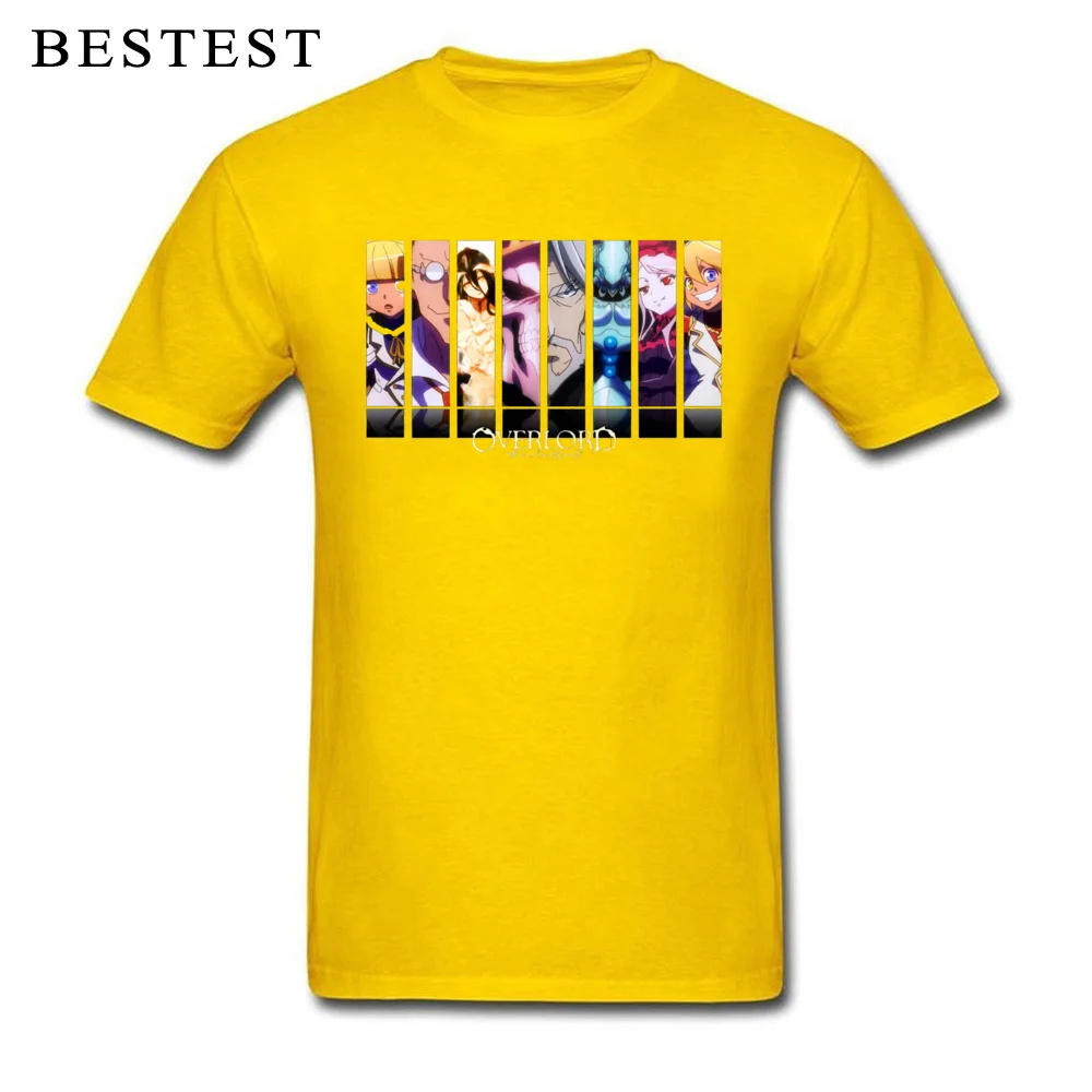 Overlord 6937 Round Collar T-shirts Summer Fall Tops Tees Short Sleeve On Sale Pure Cotton Personalized Tops T Shirt Casual Male Overlord 6937 yellow