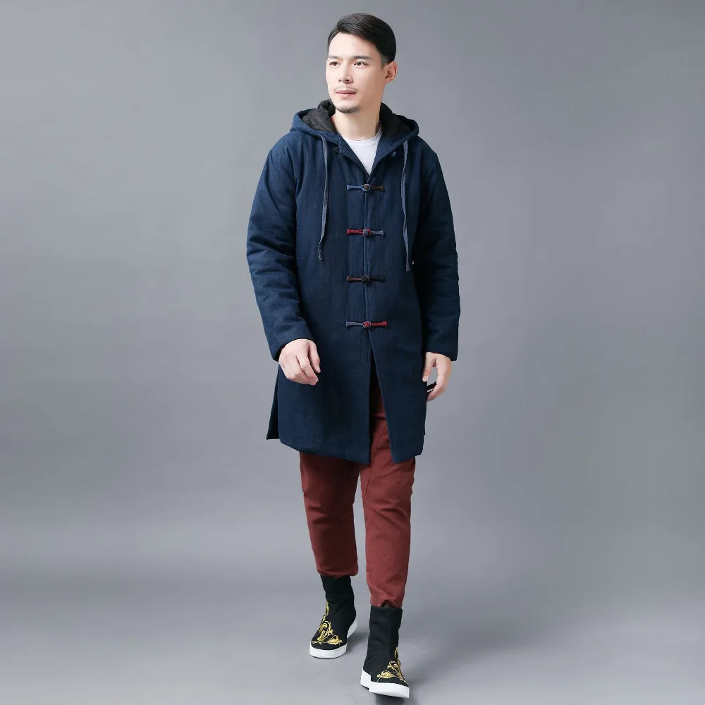 

2019 Winter jackets New hooded Cotton-padded clothes Ethnic style Leisure Medium length Cotton manual Cotton-padded jacket D094