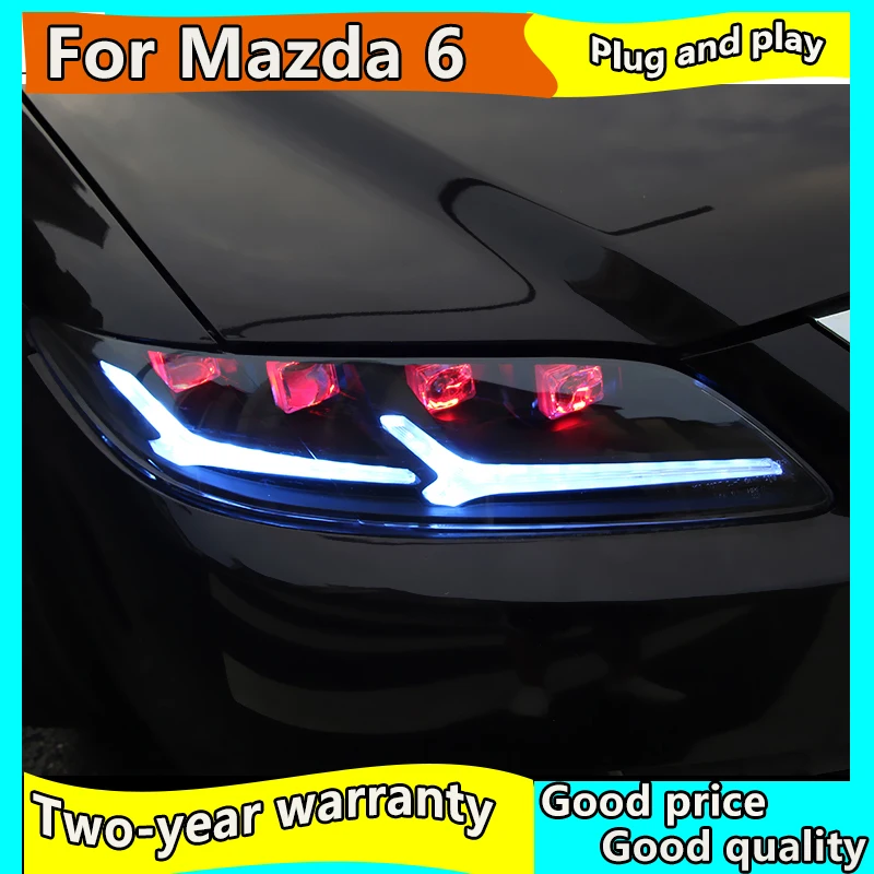 Стайлинга автомобилей фара для Mazda 6 фары 2004 2013 Mazda6 все светодиодный задний фонарь