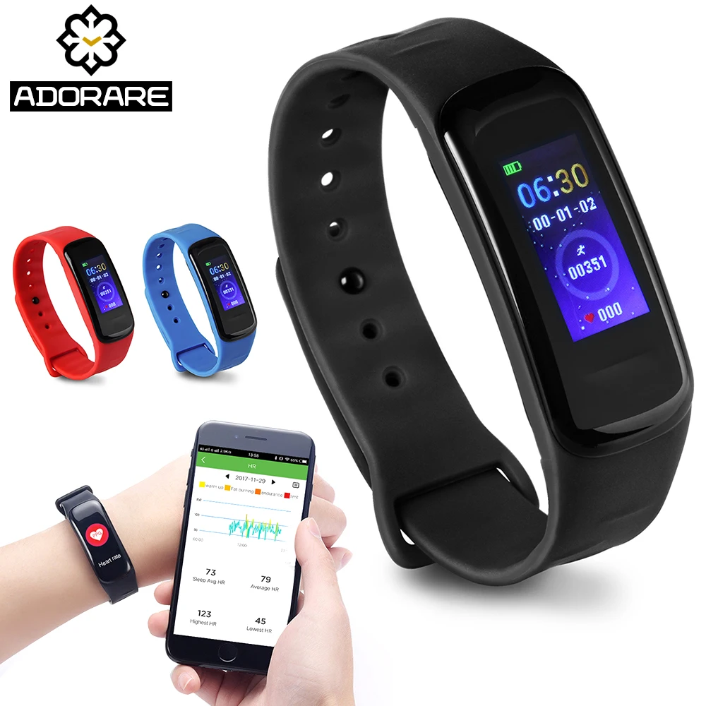 

ADORARE C18 Smart Watch Women Men Fitness Tracker Color Screen Heart Rate Monitor Activity reloj intelligent Smart Bracelet Band